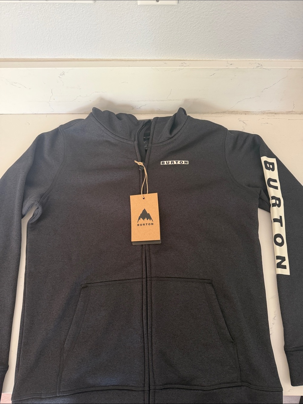 Burton Boys Black Full-Zip Hoodie Sweatshirt size XL. New with tags
